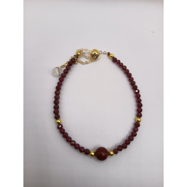 紫金砂+石榴石手鍊
