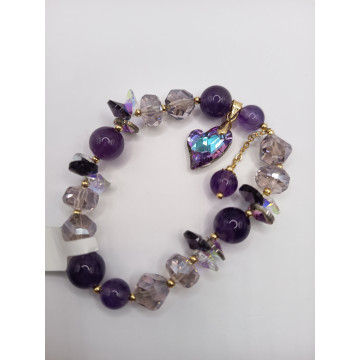 紫晶施華洛手鍊