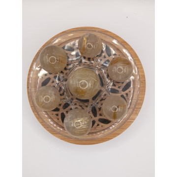 金髮晶七星陣擺件