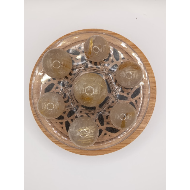 金髮晶七星陣擺件