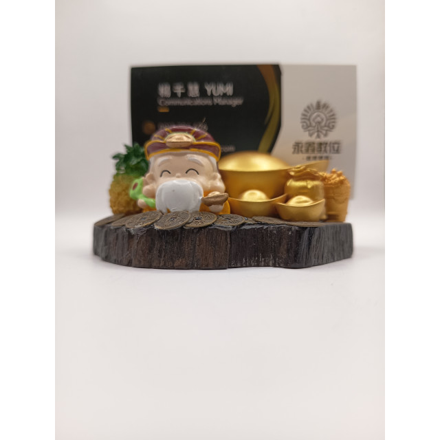 土地公+元寶造型名片擺飾